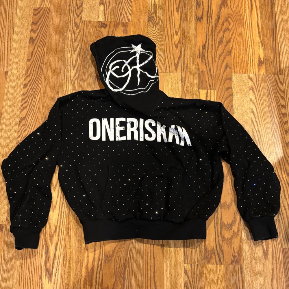 onerisk rhinestone hoodie